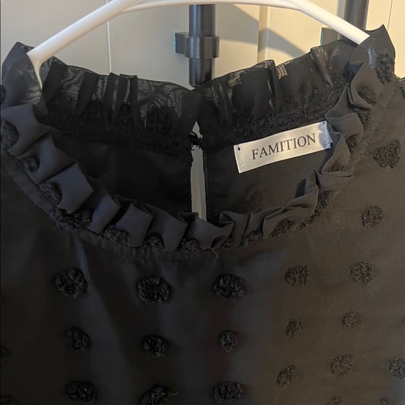 Chic Black Sheer Midi Dress - Picture 2 of 3